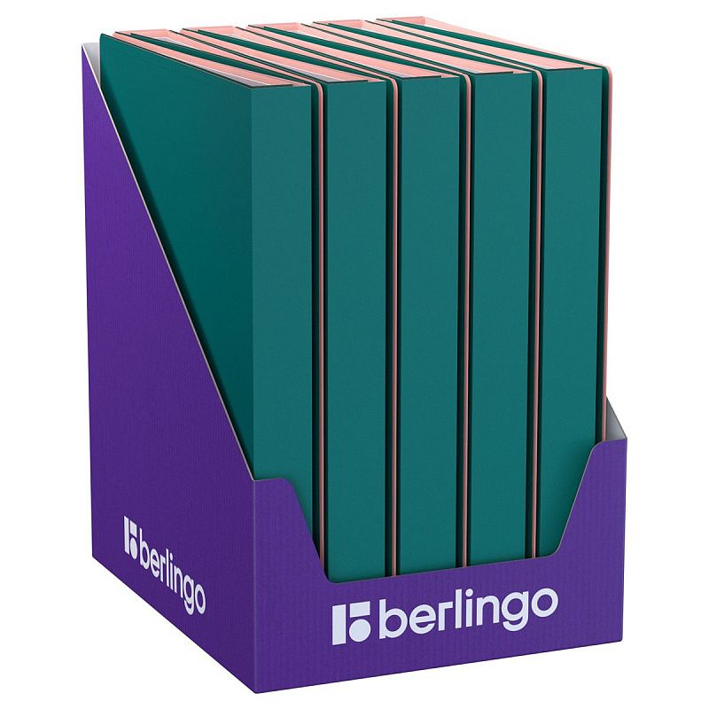 Папка с 60 вкладышами Berlingo "Soft Touch Pro", 30мм, 700мкм, с внутр. карманом, зеленая, внутр. розовая, софт-тач 