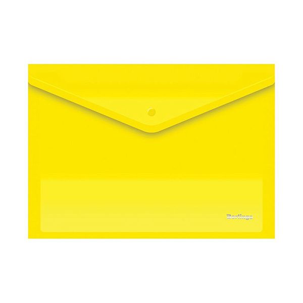 Папка-конверт на кнопке Berlingo, А4, 180мкм, желтая