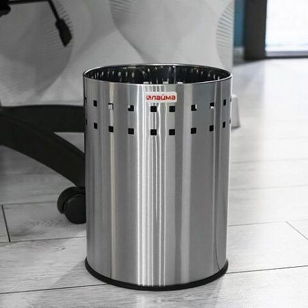 Корзина металлическая для мусора LAIMA "Bionic", 7 л, матовая, перфорированная, несгораемая, 232267
