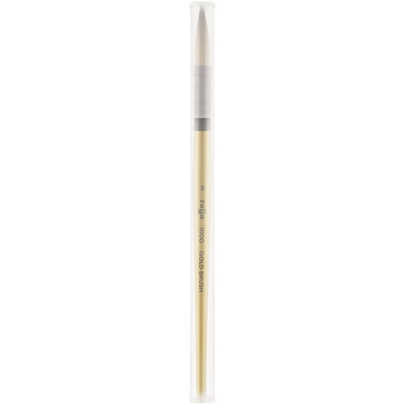 Кисть художественная синтетика Гамма "GOLD BRUSH", круглая №8, французское крепление, короткая ручка