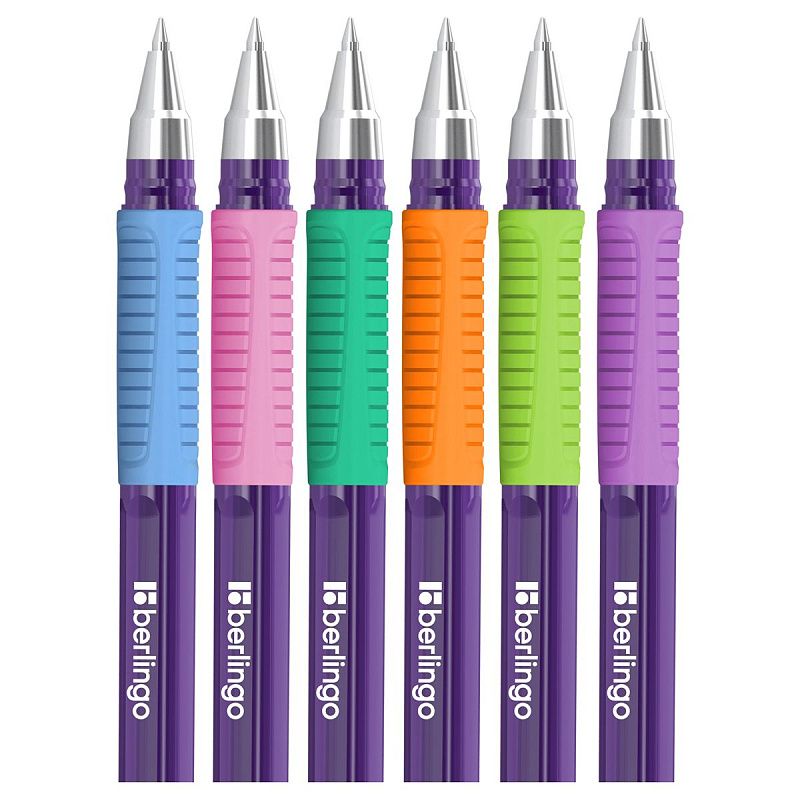 Ручка шариковая Berlingo "Aviator Envy" синяя, 0,7мм, грип, стакан 