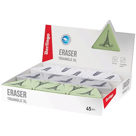 Ластик Berlingo "Triangle XL", треугольный, термопластичная резина, 55*55*9мм 