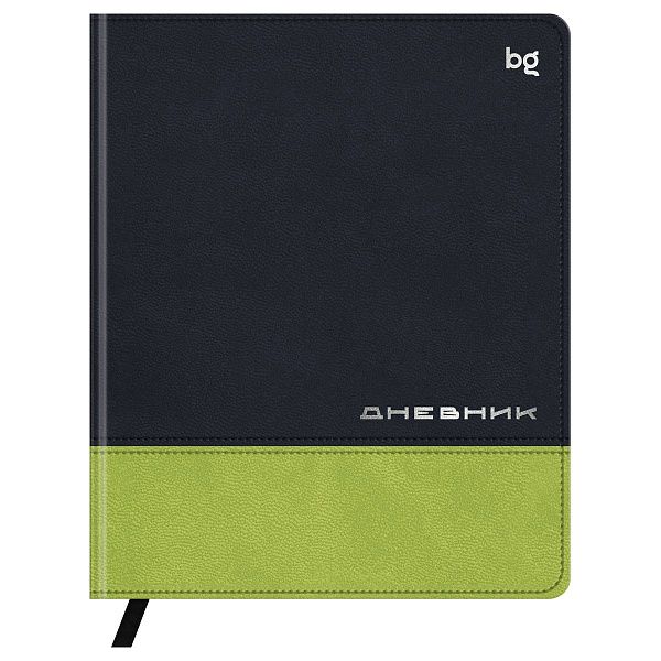 Дневник 1-11 кл. 48л. (ЛАЙТ) BG "Комбо. Салатовый", иск. кожа, комбинирование материалов, тиснение фольгой, ляссе