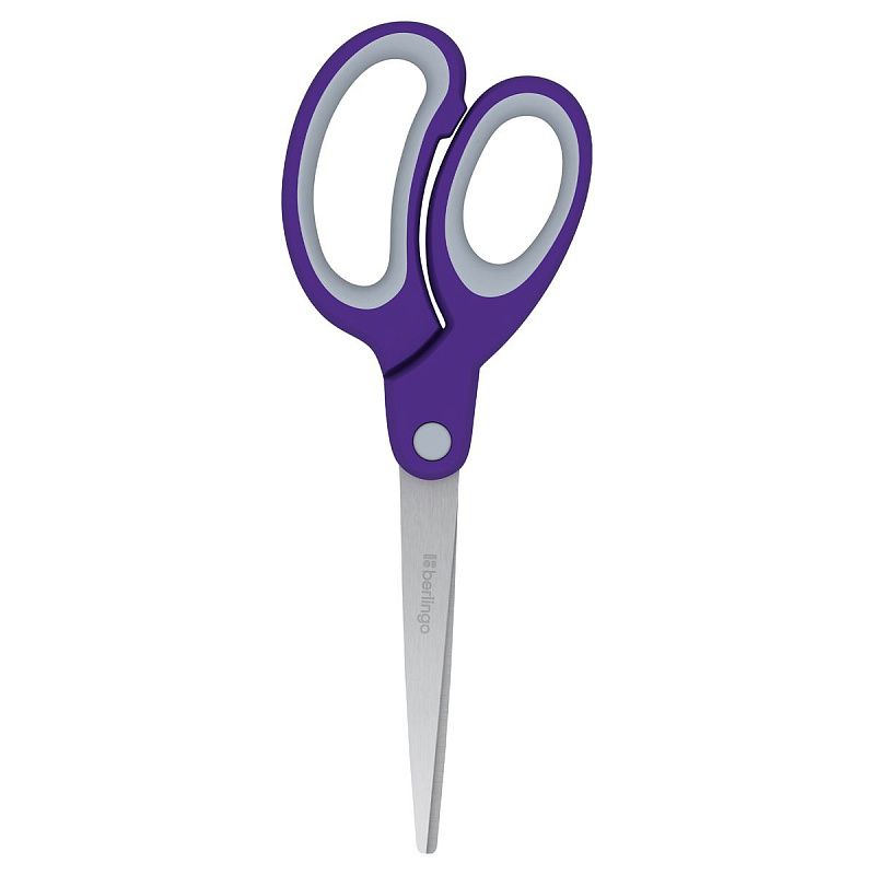 Ножницы для левшей Berlingo 17см, эргономичные ручки, мягкие вставки европодвес 