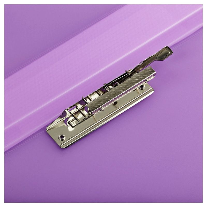 Папка с боковым зажимом СТАММ "Кристалл" А4, 17мм, 700мкм, пластик, фиолетовая 