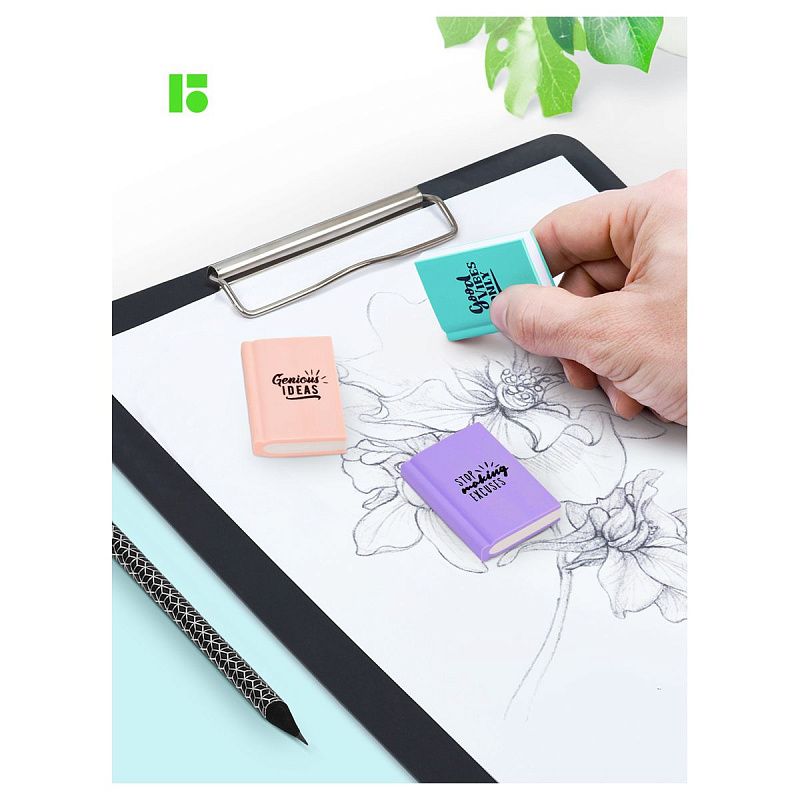 Ластик Berlingo "Notebook", 3шт., термопластичная резина, 48*34*8мм, пакет с европодвесом 