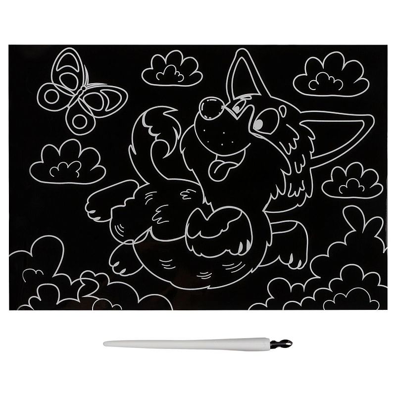 Гравюра с мультицветной основой ТРИ СОВЫ "Веселый корги", А5