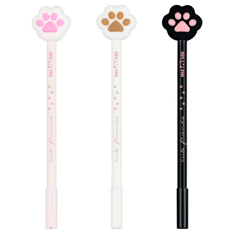 УЦЕНКА - Ручка шариковая MESHU "Cute Paws" синяя, 0,5мм, корпус ассорти (осн 353734) 