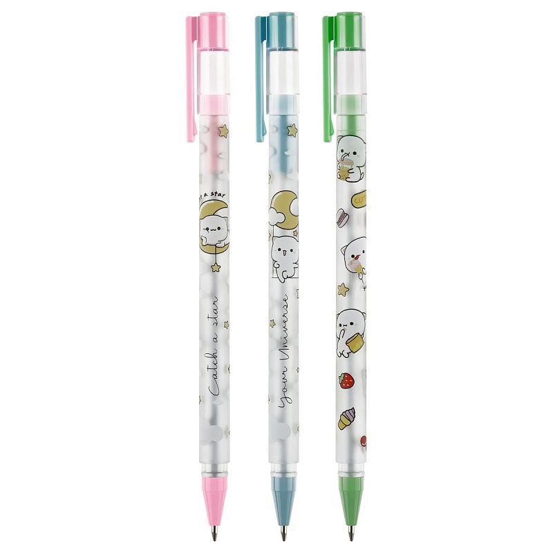 Ручка шариковая MESHU "Cute kittens" синяя, 0,5мм, корпус ассорти 