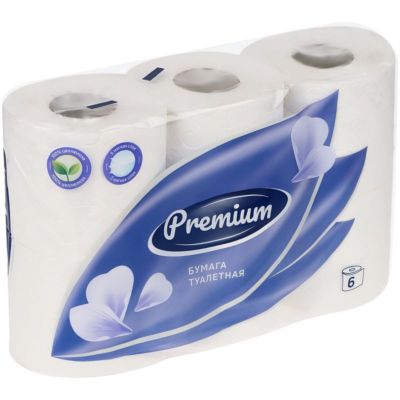 Бумага туалетная OfficeClean, 3-слойная, 6шт., 17м/рул., тиснение, белая 