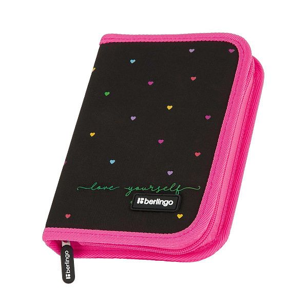 Пенал 1 отделение, 200*140*40 Berlingo "Love Yourself", дополнительная откидная секция, полиэстер
