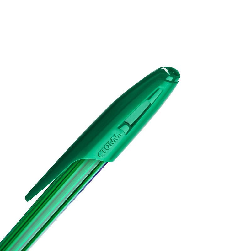 Набор шариковых ручек СТАММ «Орбита 100» 4шт., 4цв., 0,7мм, тонированный корпус, пакет с европодвесом 