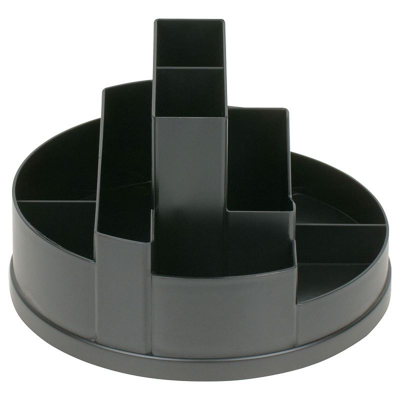 Настольная подставка СТАММ "Сити", пластиковая, вращающаяся, черная