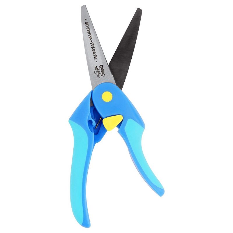 Ножницы детские Мульти-Пульти "Приключения Енота", 16см, синие, автосмыкание, европодвес 