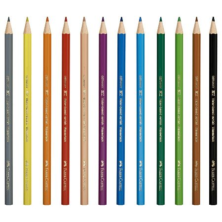 Карандаши цветные Faber-Castell "Замок", 12цв., шестигр., заточ., картон, европодвес