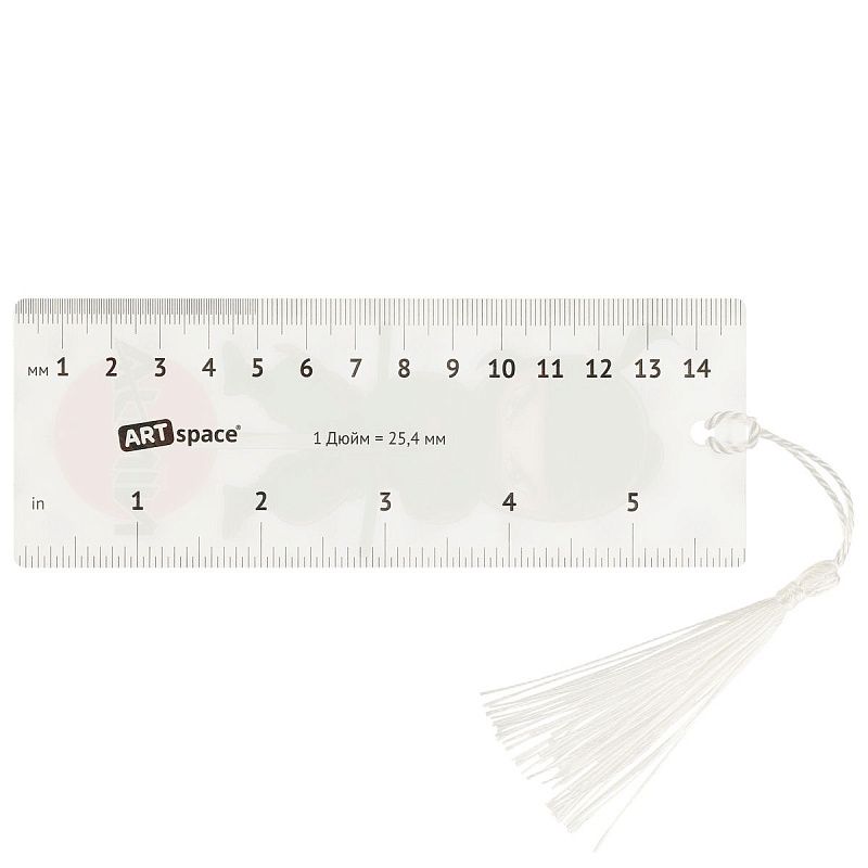 Закладка для книг 3D с линейкой, 150*55мм, ArtSpace "Ninja", декоративный шнурок 