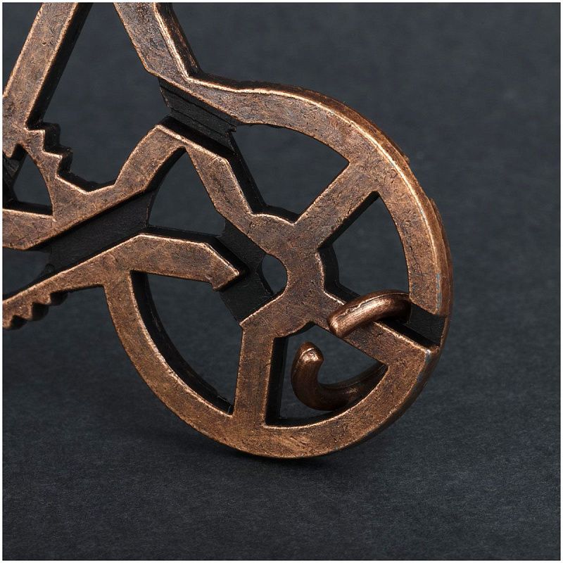 Головоломка металлическая большая ТРИ СОВЫ "Велосипед", 3 уровень сложности 