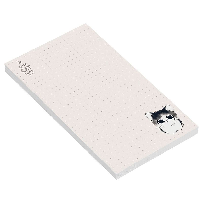 Блок для записей MESHU "Cute cats", 10*17см, 50л., на склейке