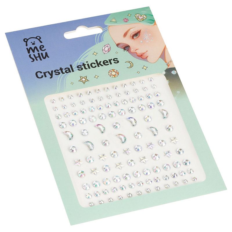 Стразы самоклеящиеся для творчества MESHU "Mother of Pearl" 118 наклеек, инд. уп., европодвес