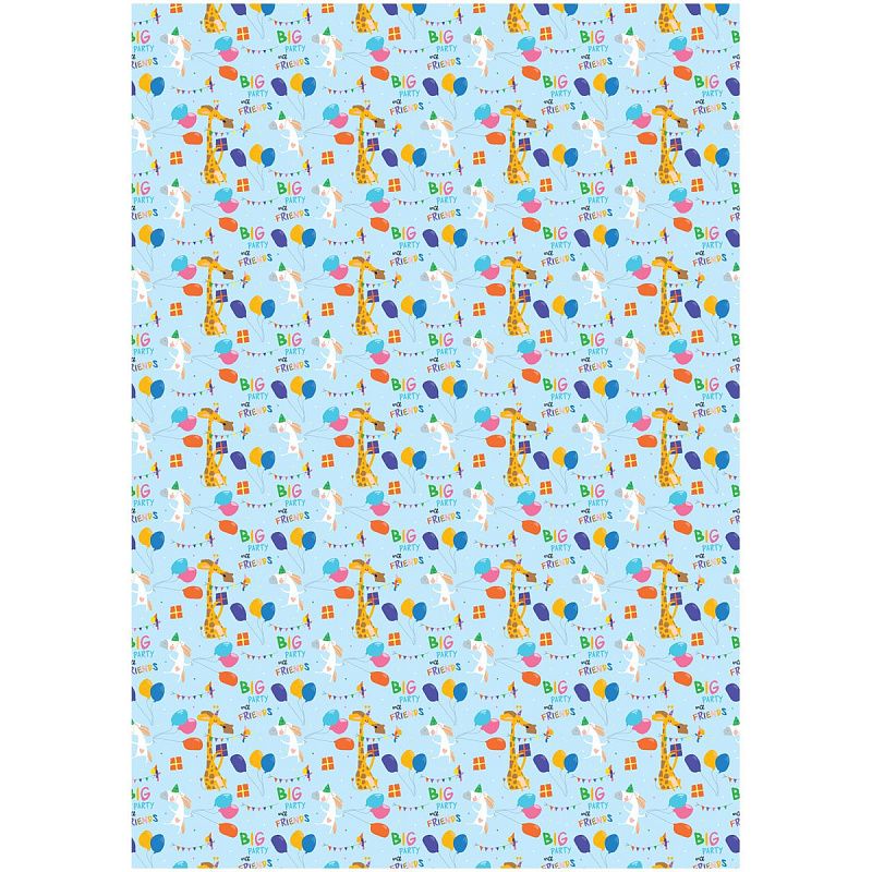 Упаковочная бумага глянц. 70*100см, MESHU "День Рождения", 80г/м2, ассорти 5 дизайнов