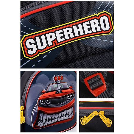 Рюкзак Berlingo Kids "Superhero" 36*27*12см, 1 отделение, 3 кармана, эргономичная спинка, LED кант 