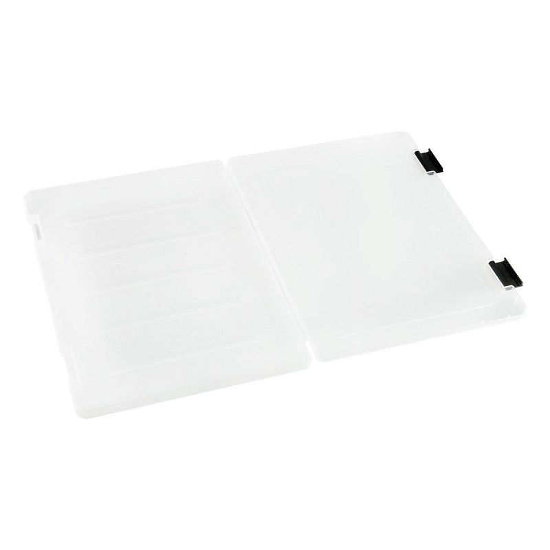 Папка для документов СТАММ А4, 230*305*23мм, пластик., прозрачная, черные защелки 