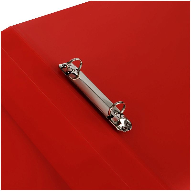 Папка на 2 кольцах СТАММ "Кристалл" А4, 40мм, 700мкм, пластик, красная 