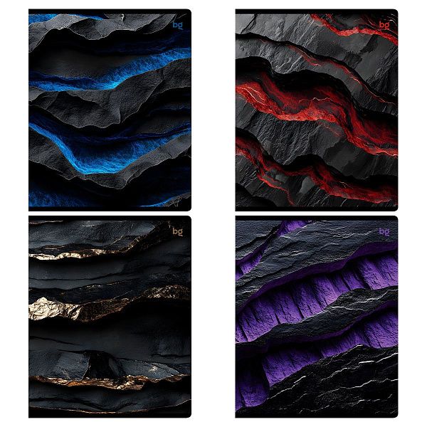 Тетрадь 48л., А5, клетка BG "Marble", глянцевая ламинация, микро sandy-touch лак