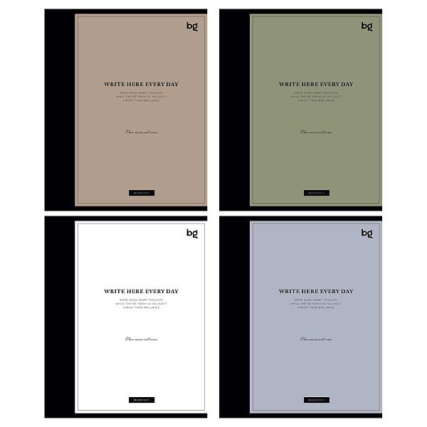 Тетрадь 48л., А5, клетка BG "Для записей", матовая ламинация, тиснение фольгой, 70 гр/м2