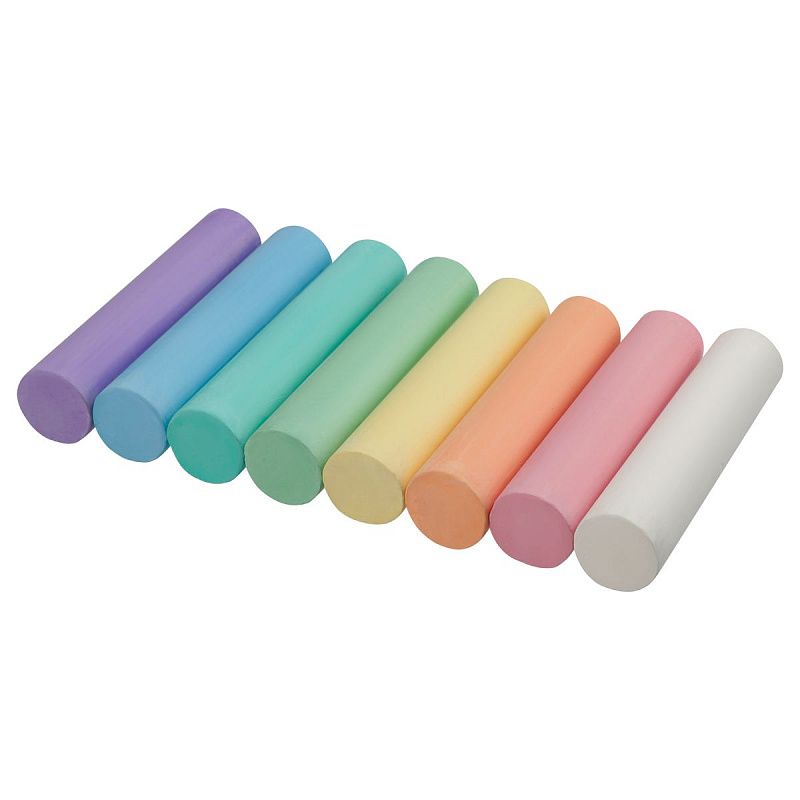 Мелки для асфальта Гамма "Мультики", цветные, 8шт., 8цв., круглые, пластиковое ведро 