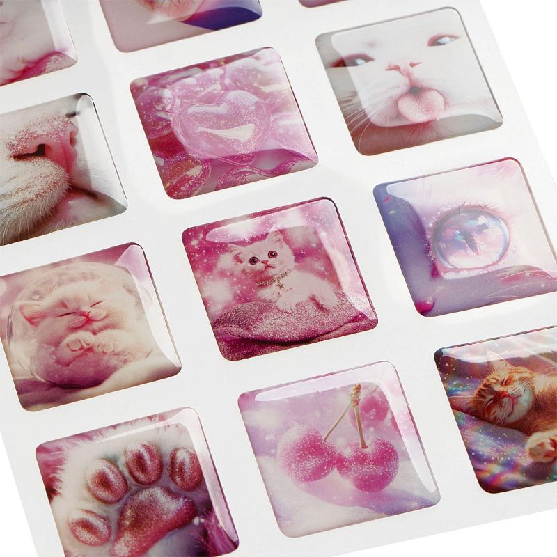 Наклейки гелевые MESHU "Sweet sugar" на телефон, 10,5*14 см., 12 наклеек инд. уп., европодвес