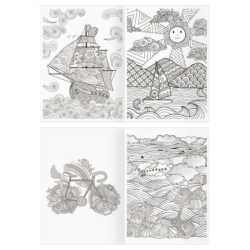 Раскраска А4, 16 стр., ТРИ СОВЫ "Антистресс. Вокруг света"