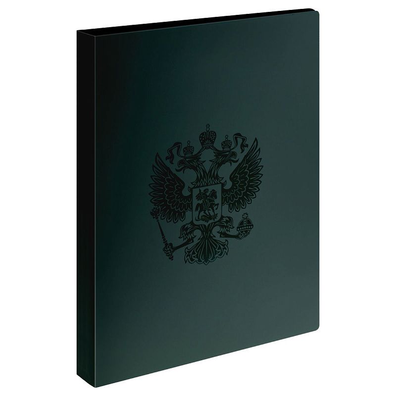 Папка с 60 вкладышами СТАММ "Герб" А4, 21мм, 700мкм, пластик, изумруд