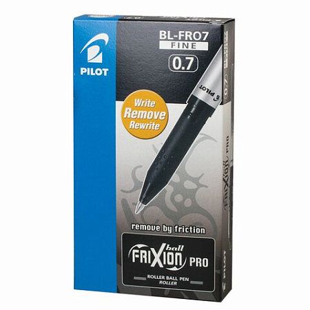 Ручка стираемая гелевая с грипом PILOT "Frixion Pro", СИНЯЯ, корпус с печатью, узел 0,7 мм, линия письма 0,35 мм, BL-FRO-7 