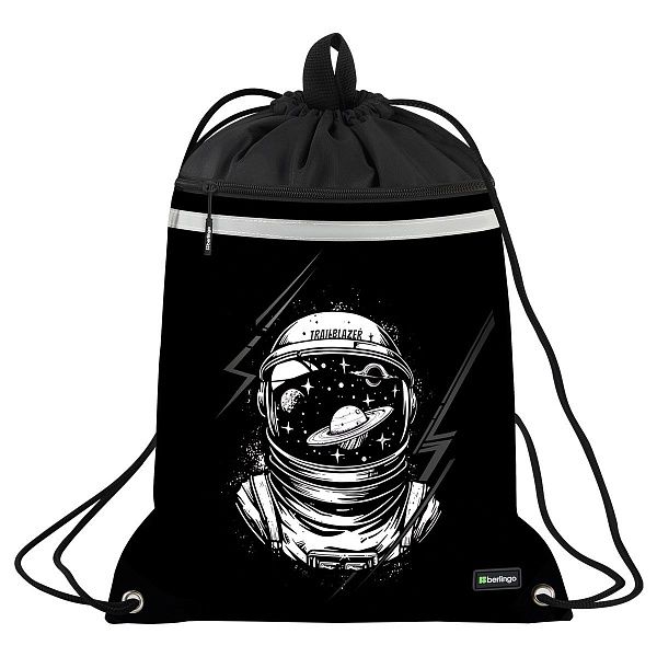 Мешок для обуви 1 отделение Berlingo "Trailblazer", 360*460мм, вентиляционная сеточка , светоотражающая лента, карман на молнии