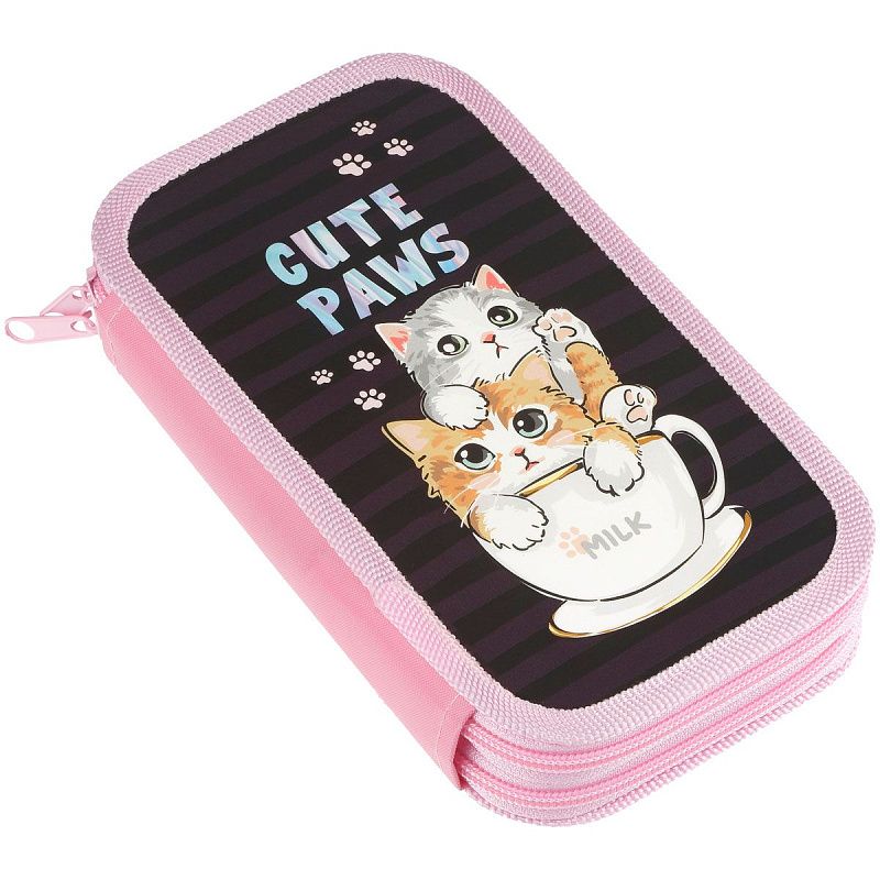 Пенал 2 отделения, 190*105 ArtSpace "Cute Paws", ламинированный картон 