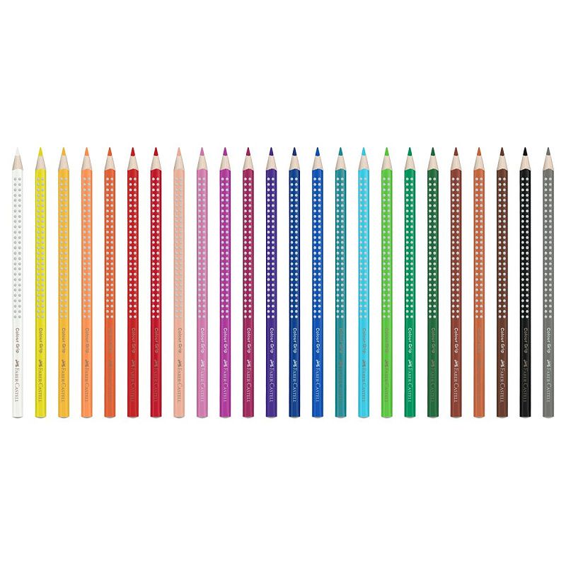 Карандаши цветные Faber-Castell "Grip", 24цв., трехгран., заточен., картон, европодвес