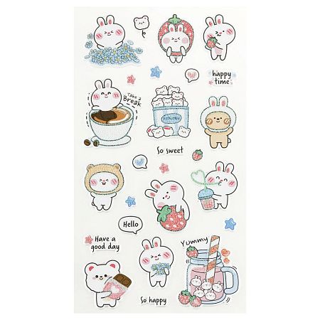 Наклейки объемные MESHU "Bubble bunny", 10*23см, пакет европодвес