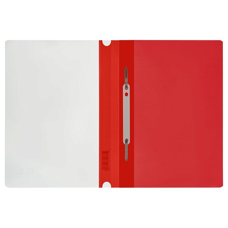 Папка-скоросшиватель пластик. СТАММ А5, 180мкм, красная с прозр. верхом 