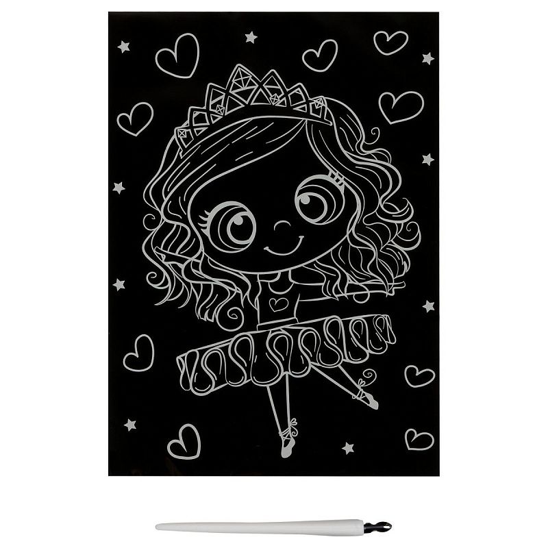 Гравюра с мультицветной основой ТРИ СОВЫ "Балерина", А5