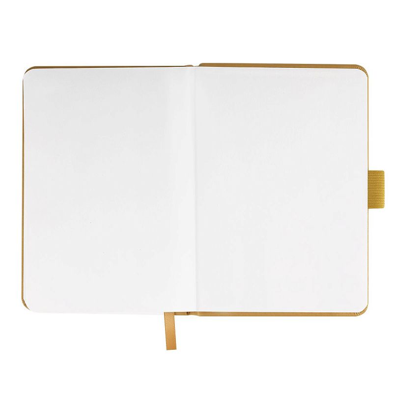 Скетчбук 100л., А6 Гамма "Студия", золото, твердая обложка, на резинке, белая, 110г/м2