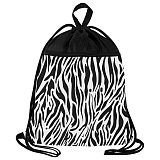Мешок для обуви BRAUBERG БОЛЬШОЙ, с ручкой, карман на молнии, сетка, 49х41 см, "Zebra", 271611