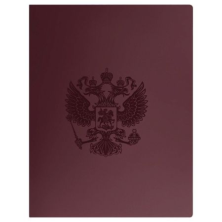 Папка с 60 вкладышами СТАММ "Герб" А4, 21мм, 700мкм, пластик, гранат 