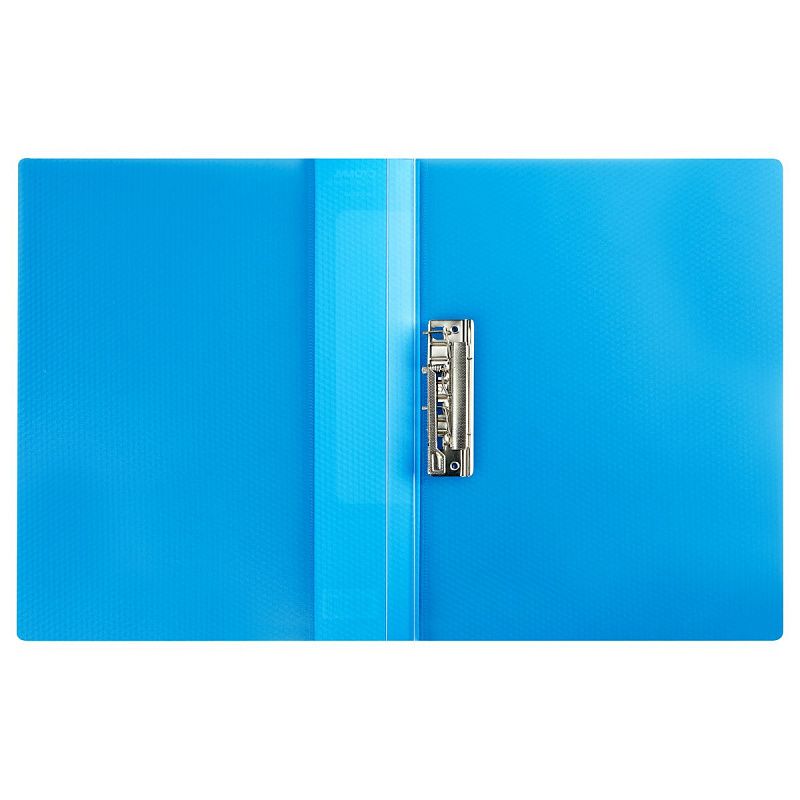 Папка с боковым зажимом СТАММ "Кристалл" А4, 17мм, 700мкм, пластик, синяя 