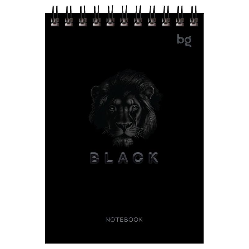Блокнот А6 60л. на гребне BG "Just black"