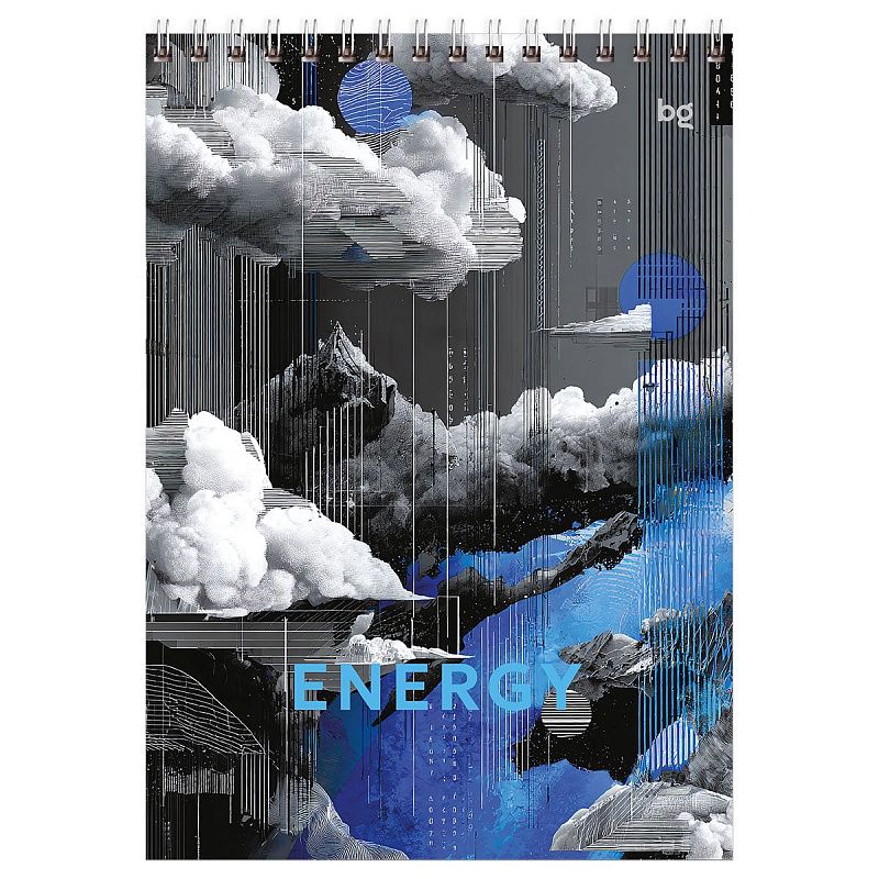 Блокнот А5 80л. на гребне BG "Energy", твердая подложка