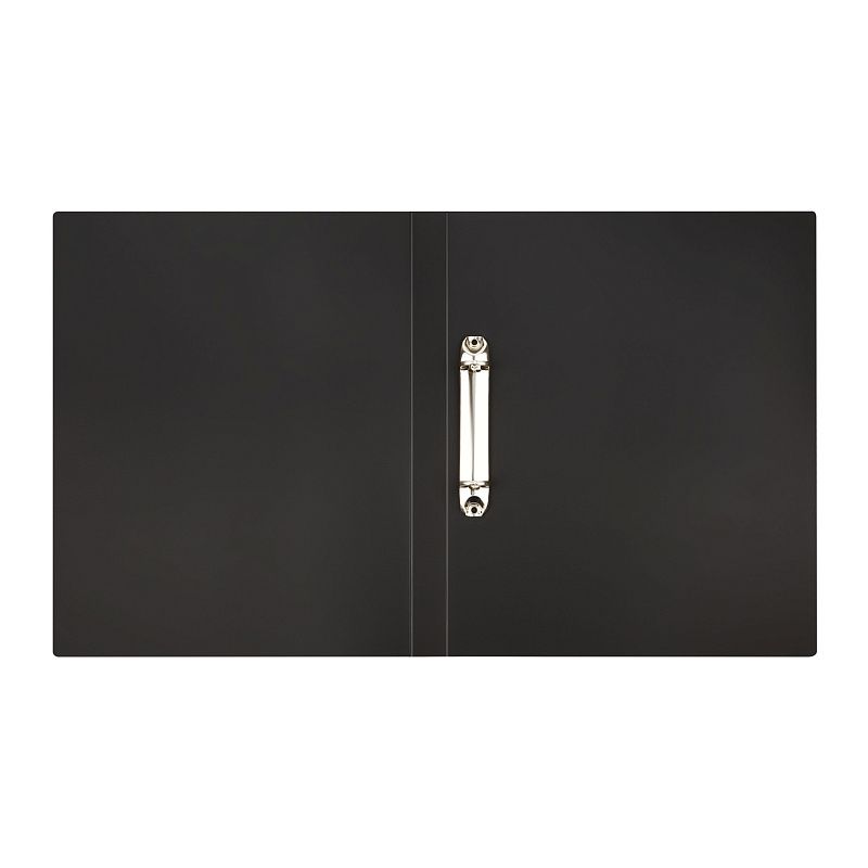 Папка на 2 кольцах СТАММ А4, 25мм, 500мкм, пластик, черная 