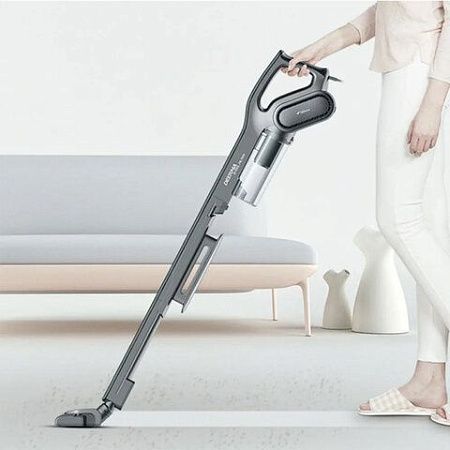 Пылесос вертикальный DEERMA DX700S, 2 в 1, потребляемая мощность 600 Вт, контейнер 0,8 л, черный