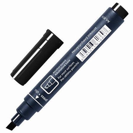 Маркер перманентный CENTROPEN 8516, ЧЕРНЫЙ, скошенный наконечник, 2-5 мм, 5 8516 0112 