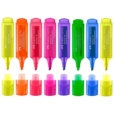 Набор текстовыделителей Faber-Castell "46 Superfluorescent" 8 флуоресцентных цв., 1-5мм, пластик. уп. 